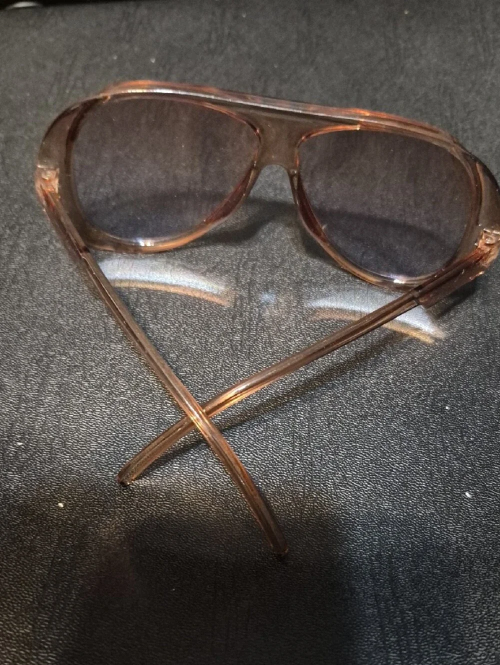 Transparent Mocha Aviator Sunglasses
